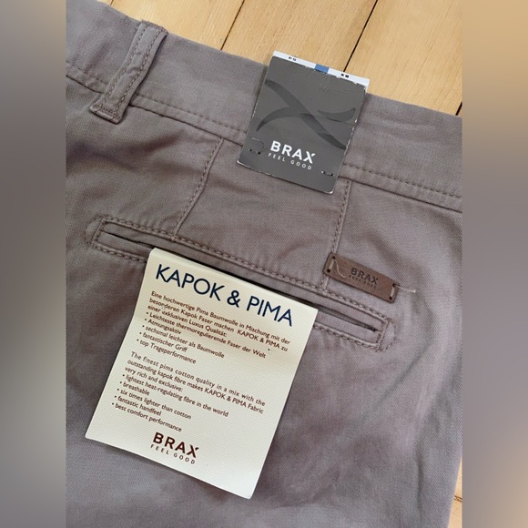 New Brax Feel Good Kapok & Pima Beige Chino Pants Men’s Cotton Trousers - Picture 7 of 7